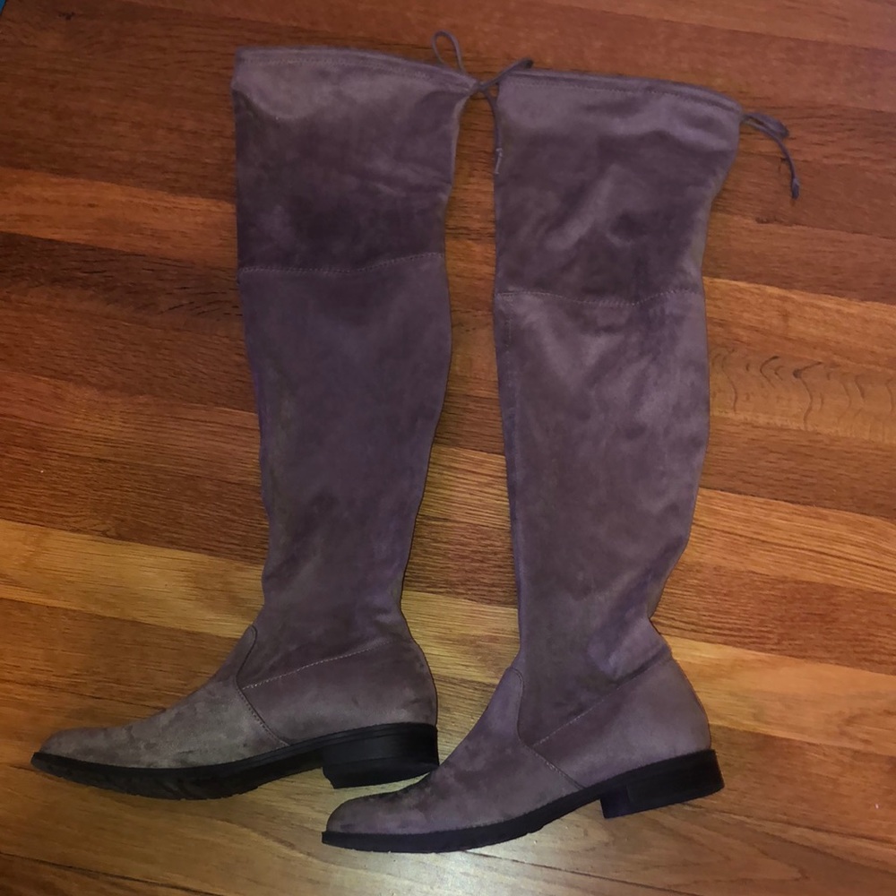 Gray over knee boots sz 7.5
